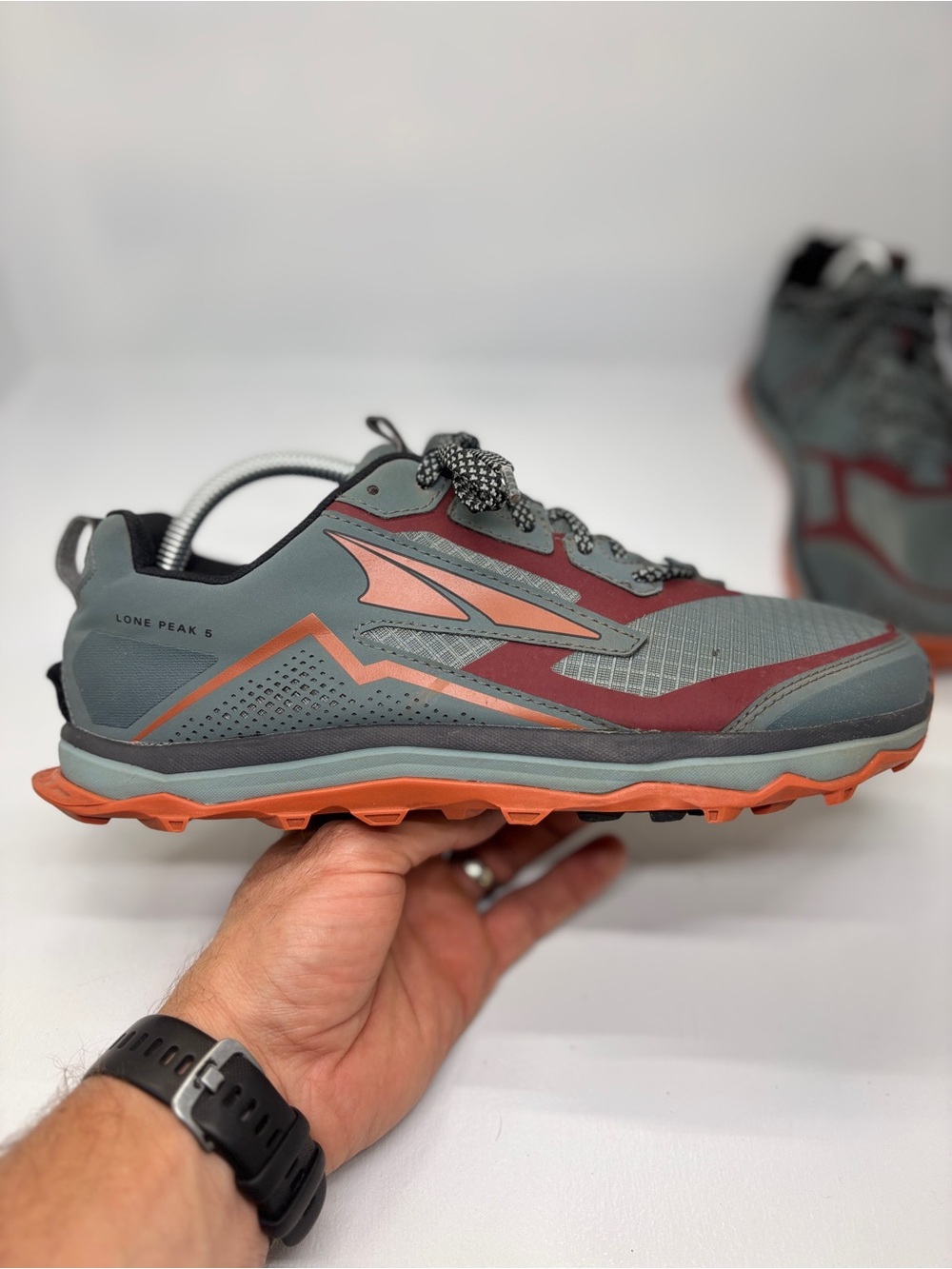 Altra Lone Peak 5 Trail Running Shoes Gray Orange Men’s US 9 Zero Drop - Picture 6 of 16
